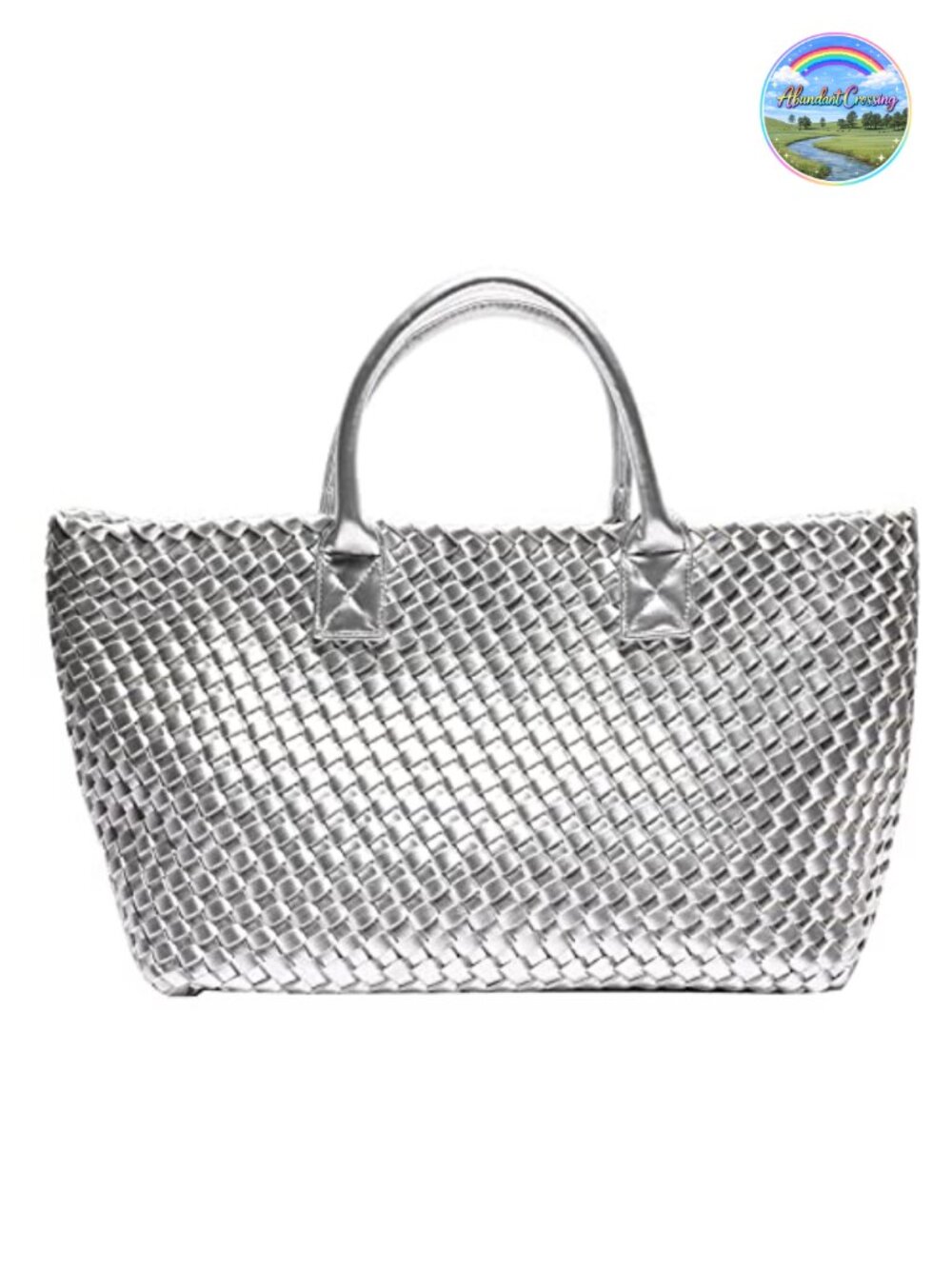 Faux Leather Woven Tote Bag Shopper Large Capacity Shoulder Handbag